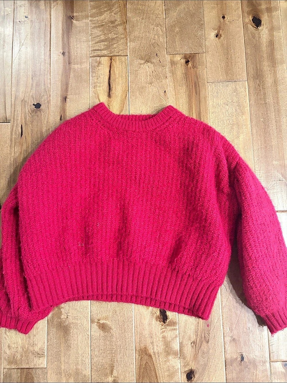 a new day Long-Sleeve Fuzzy Pullover Sweater Pink Medium